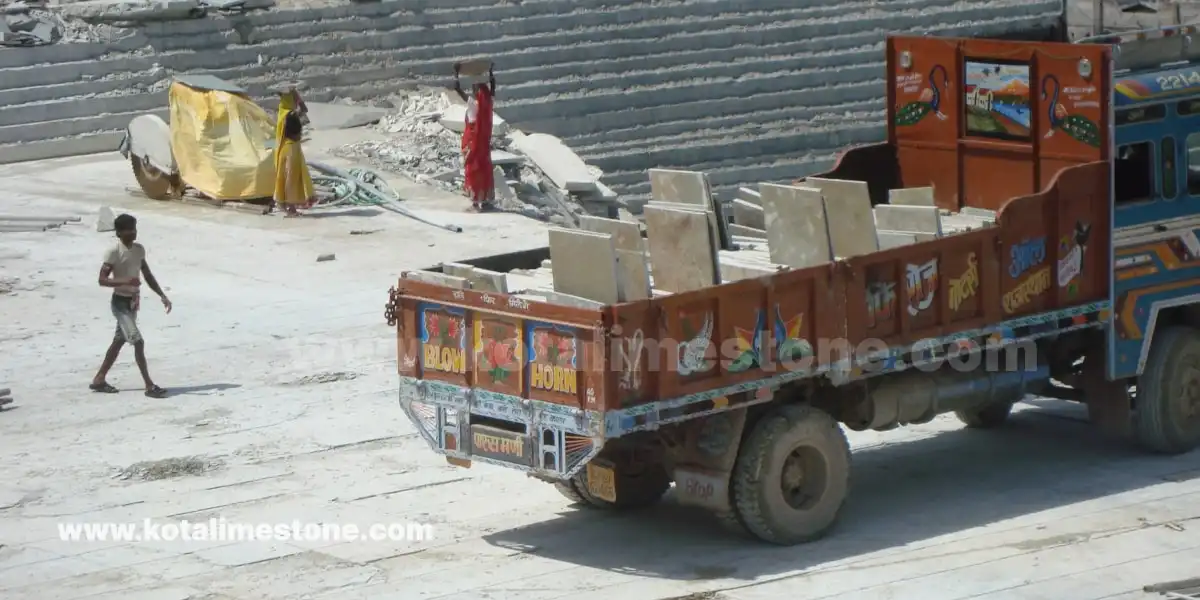 Kota Stone Transport with Trucks from Mines